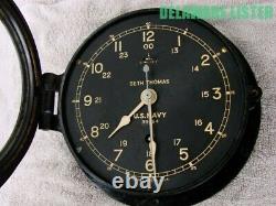 Vintage WWII WW2 US Military U. S. NAVY SHIP Nautical CLOCK SETH THOMAS