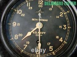 Vintage WWII WW2 US Military U. S. NAVY SHIP Nautical CLOCK SETH THOMAS