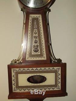 Vintage Working SETH THOMAS Mahogany Mid Century Banjo Wall Clock Windup Movt