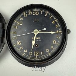 Vintage World War 2 Seth Thomas US Navy Deck Clock 13976-E with Key Works USA