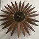 Vtg 60s Starburst Wall Clock Seth Thomas Sunburst Mid Century Modern Mcm Flaw