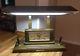 Vtg Art Deco Silvercrest Bronze Desk Table Lamp Seth Thomas Clock Pen Holders