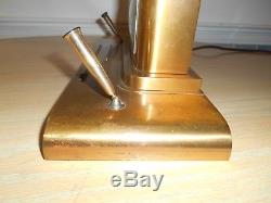 Vtg Art Deco SILVERCREST BRONZE Desk Table Lamp SETH THOMAS CLOCK Pen Holders