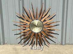 Vtg MCM Seth Thomas Starflower Space Age Atomic Wall Clock Mid Century Modern