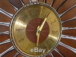 Vtg Mid Century Seth Thomas Intrigue Starburst Sunflower Clock NOT WORKING