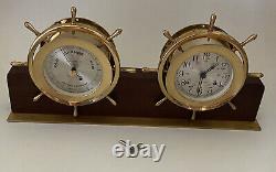 Vtg Pair Seth Thomas-helmsman-ships Bell Clock & Barometer Model 1008 1508