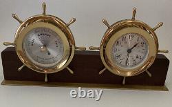 Vtg Pair Seth Thomas-helmsman-ships Bell Clock & Barometer Model 1008 1508