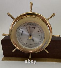 Vtg Pair Seth Thomas-helmsman-ships Bell Clock & Barometer Model 1008 1508