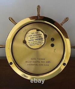 Vtg Pair Seth Thomas-helmsman-ships Bell Clock & Barometer Model 1008 1508