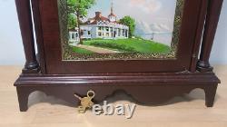 Vtg Replica 60s SETH THOMAS PILLAR AND SCROLL SHELF CLOCK
