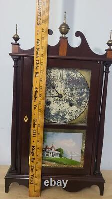 Vtg Replica 60s SETH THOMAS PILLAR AND SCROLL SHELF CLOCK