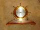 Vtg Seth Thomas 1008 Helmsman-w E537-001 Brass Clock With Key Marine Wood Base