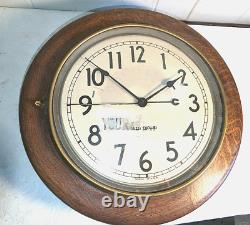 Vtg Seth Thomas 17 Quartersawn Oak Wood Case Electric Wall Clock Needs Cord