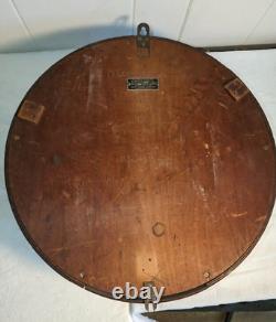 Vtg Seth Thomas 17 Quartersawn Oak Wood Case Electric Wall Clock Needs Cord