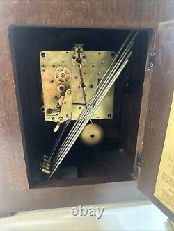 Vtg Seth Thomas 8 Day Legacy 2W 3 jewel Chime Mantle Clock withkey & Pendulum