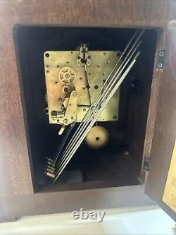 Vtg Seth Thomas 8 Day Legacy 2W 3 jewel Chime Mantle Clock withkey & Pendulum