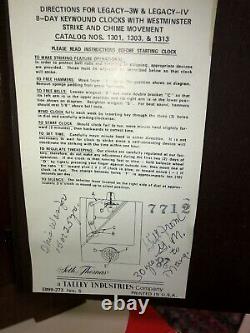 Vtg Seth Thomas 8-Day Legacy-3W & Legacy-IV Mantle Clock Westminster Chime MINT