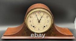 Vtg Seth Thomas 8 Day Spring Wound Hour/ Half Hour Chime Mantle Clock No Key