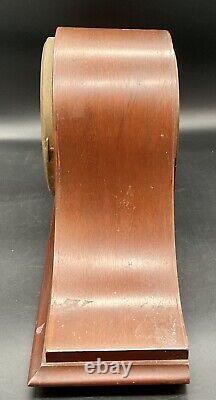 Vtg Seth Thomas 8 Day Spring Wound Hour/ Half Hour Chime Mantle Clock No Key