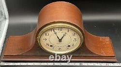 Vtg Seth Thomas 8 Day Spring Wound Hour/ Half Hour Chime Mantle Clock No Key