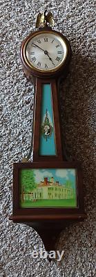 Vtg Seth Thomas Banjo George Washington Wall Clock Mt Vernon-DELAWARE MODEL-RUNS