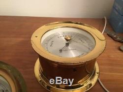 Vtg Seth Thomas CORSAIR-W E537-000 Ships Clock & Barometer E537-010 Works Fine