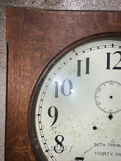 Vtg Seth Thomas Hudson 30 Day Clock Case 24x24x5.5 Parts/Repair/Restore NR