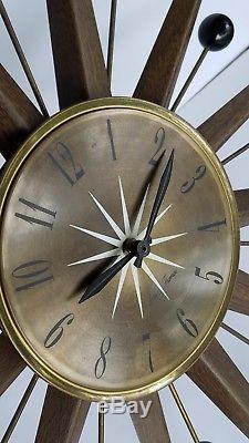 Vtg Seth Thomas Sunburst Starburst Ball Clock Eames Nelson Era Retro 24