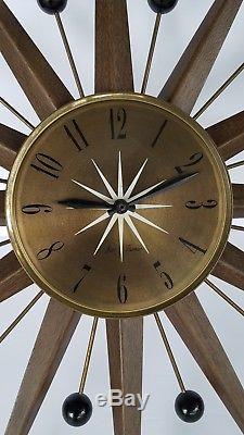 Vtg Seth Thomas Sunburst Starburst Ball Clock Eames Nelson Era Retro 24