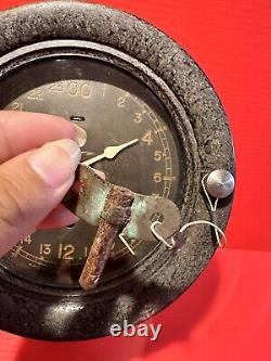 Vtg Seth Thomas WWII U. S Navy 24 Hour Military Clock. Not Working. Needs Repair