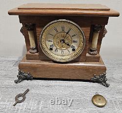 WORKING! 1903 Antique Seth Thomas Amstel Adamantine 8 Day Mantle Clock #89