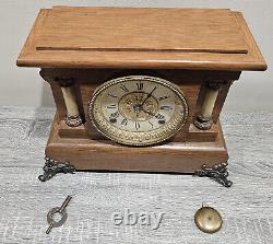 WORKING! 1903 Antique Seth Thomas Amstel Adamantine 8 Day Mantle Clock #89