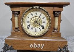 WORKING! 1903 Antique Seth Thomas Amstel Adamantine 8 Day Mantle Clock #89