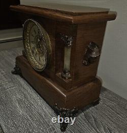 WORKING! 1903 Antique Seth Thomas Amstel Adamantine 8 Day Mantle Clock #89