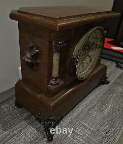 WORKING! 1903 Antique Seth Thomas Amstel Adamantine 8 Day Mantle Clock #89