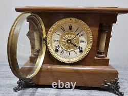 WORKING! 1903 Antique Seth Thomas Amstel Adamantine 8 Day Mantle Clock #89