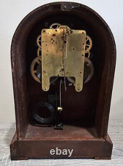 WORKING! ANTIQUE SETH THOMAS 8 DAY BEEHIVE MANTLE SHELF CLOCK Movement # 89