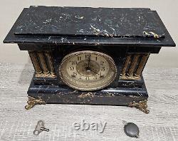 WORKING! Antique Seth Thomas Adamantine Mantle Clock Mechanical