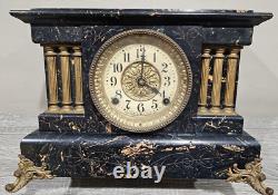 WORKING! Antique Seth Thomas Adamantine Mantle Clock Mechanical