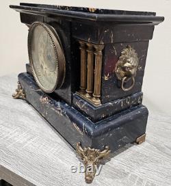 WORKING! Antique Seth Thomas Adamantine Mantle Clock Mechanical