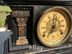 WORKING Antique Seth Thomas Mantle Clock Lion Adamantine All Original Parts 1880