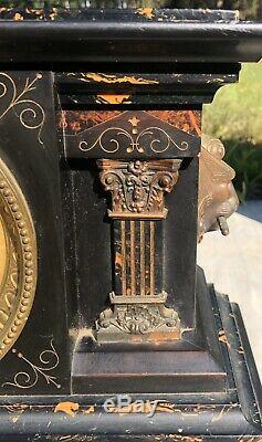 WORKING Antique Seth Thomas Mantle Clock Lion Adamantine All Original Parts 1880