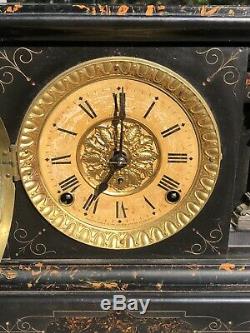 WORKING Antique Seth Thomas Mantle Clock Lion Adamantine All Original Parts 1880