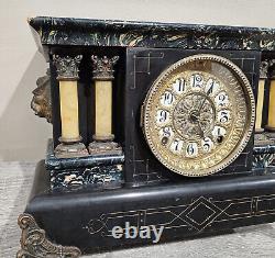 WORKS GREAT! Antique 1904 Seth Thomas Adamantine Mantle Clock Mechanical