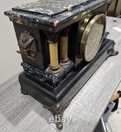 WORKS GREAT! Antique 1904 Seth Thomas Adamantine Mantle Clock Mechanical