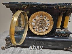WORKS GREAT! Antique 1904 Seth Thomas Adamantine Mantle Clock Mechanical