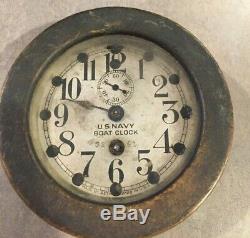 WW2 ERA Seth Thomas US Navy Boat Clock 3291