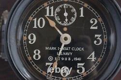 WW2 Seth Thomas Mark I US Navy 1941 Boat Clock with Bulkhead Mount & Key Bakelite