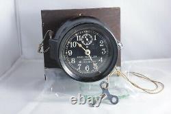 WW2 Seth Thomas Mark I US Navy 1941 Boat Clock with Bulkhead Mount & Key Bakelite