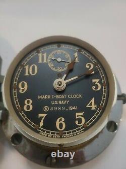 WW2 USN U. S. Navy Mark I Boat SHIP NAUTICAL Clock Seth Thomas
